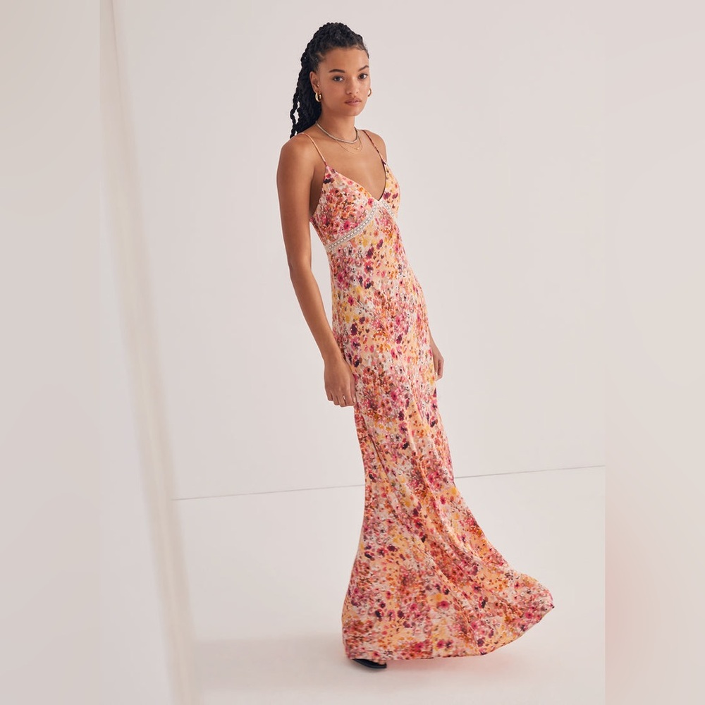 Favorite Daughter Floral Maxi Dress - Pink and Orange